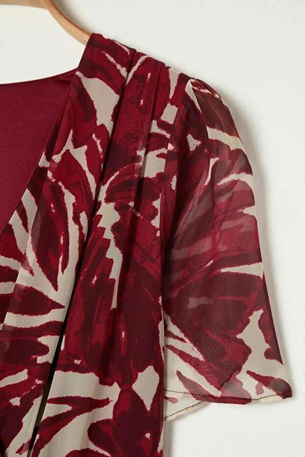 WOVCOR Patterned Chiffon Wrap Dress