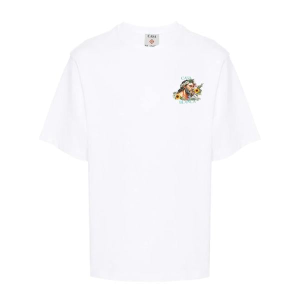 Casablanca Printed T-Shirt   in  White