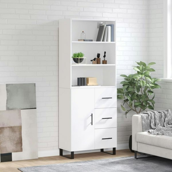 Berkfield Highboard White 69.5x34x180 cm Engineered Wood