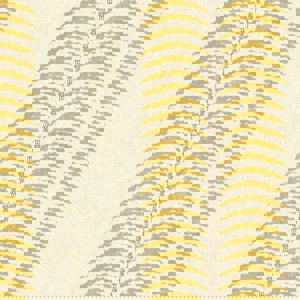Joules Palm Leaf Stripe Wallpaper | Cream/Yellow