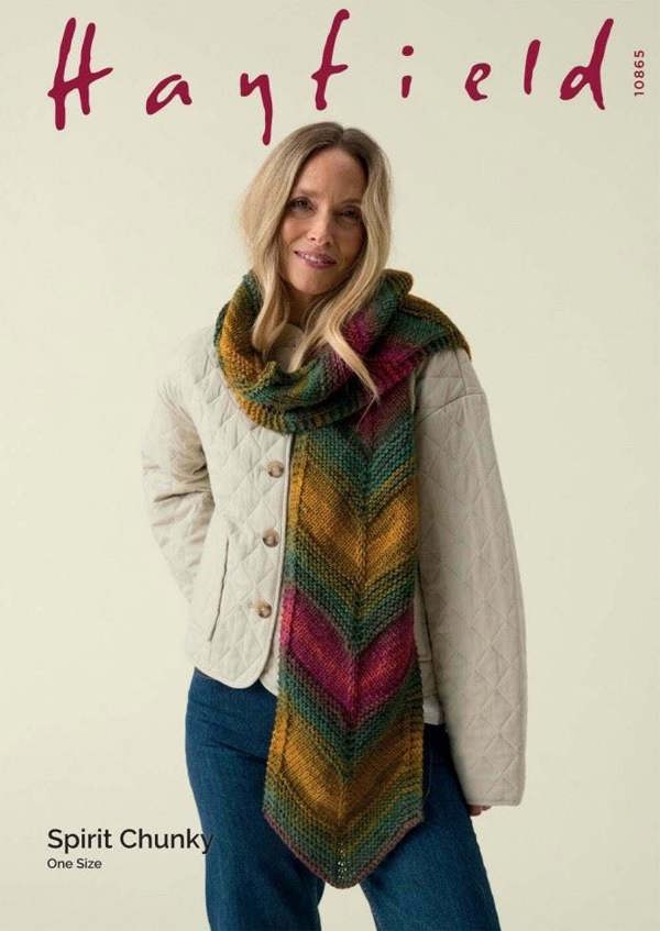 Hayfield Spirit Chunky Knitting Pattern 10865, Scarves for Women, One Size