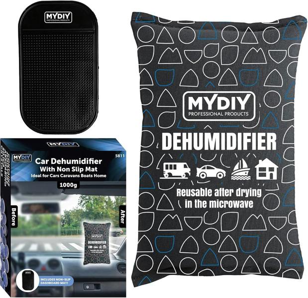 MY DIY PROFESSIONAL PRODUCTS Reusable Car Dehumidifier Bag - Moisture Absorber with Non-Slip Mat For Cars, Caravans, Home – Rechargeable in Microwave