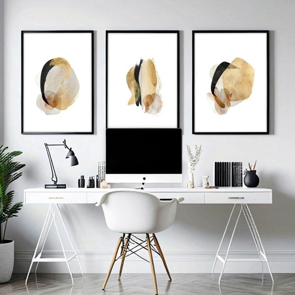 Abstract wall art for office | set of 3 wall art prints