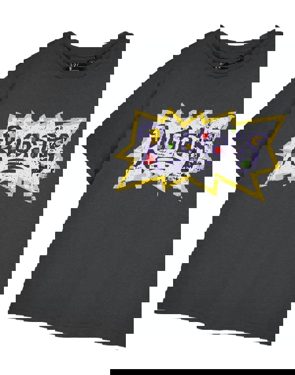 Rugrats Womens Grey Retro Logo Crop Cropped Short Sleeved T-Shirt