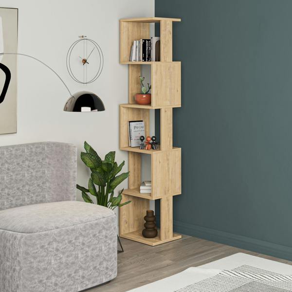Decortie Piri 5 Tier Tall Freestanding Bookcase (H) 161cm