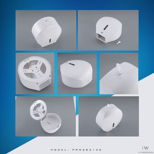 ProWashroom Pro Washroom Jumbo Toilet Roll Dispenser Wall-Mounted, Lockable, ABS Durable White Matte Finish