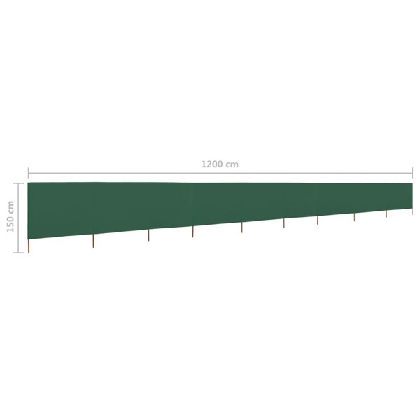 Berkfield 9-panel Wind Screen Fabric 1200x120 cm Green