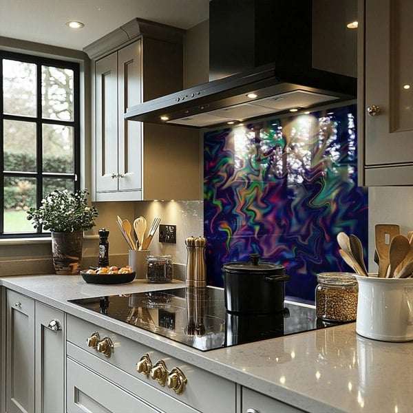 Benjamin Tate Design Psychedelic Marble Splash Back