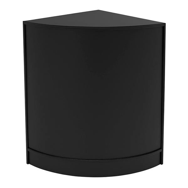 Black corner display counter from the Gravity LED Shop Counter Set, featuring a sleek, modern design with a smooth finish