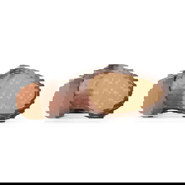 Justin Reess Albert - Men's Black Leather Tweed Detailing Brogue Shoes