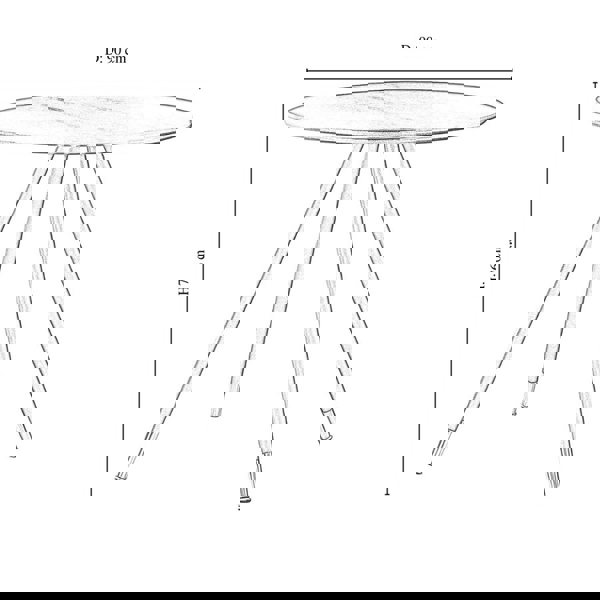 Life Interiors Dorchester Lux Dining Table 4 or 6 – Modern Round Table with Durable Powder-Coated Black Metal Legs,
