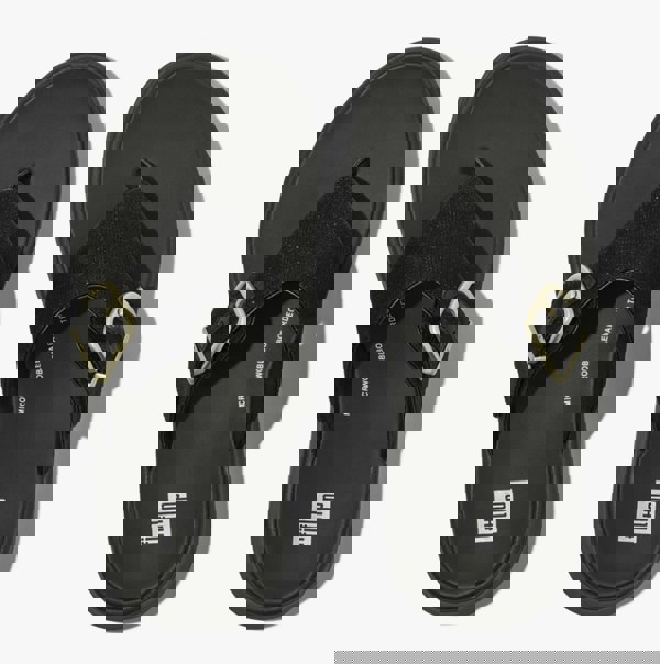 FitFlop F-MODE BUCKLE SHIMMERLUX FLATFORM Womens Toe Post Black