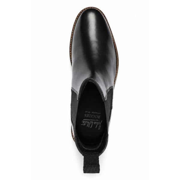 Bale - Men's Black Leather Slip-On Classic Chelsea Boots