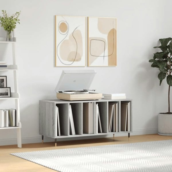 Berkfield Record Cabinet Grey Sonoma 100x38x48 cm Engineered Wood