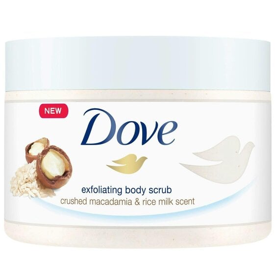 Dove Exfoliating Body Scrub Crushed Macadamia & Rice Milk, 225ml