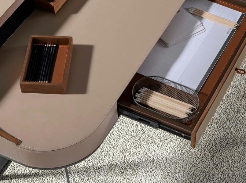 Angel Cerdá Desktop dressing table leatherette, walnut and gray steel 3279