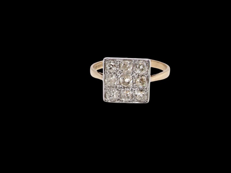 Vintage Tom A square head Diamond Cluster ring