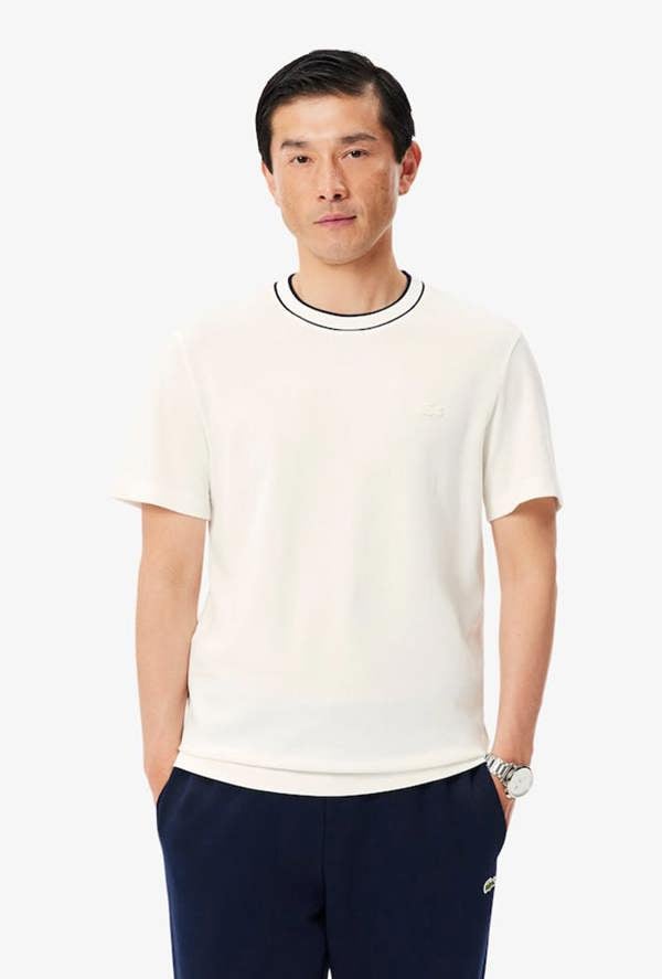 Lacoste Stretch Pique Stripe Collar T-Shirt