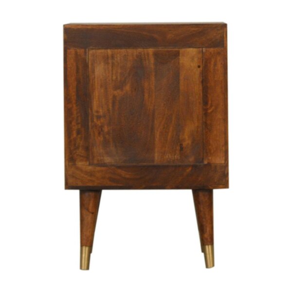 Wyld Haus Merano Mango Wood Gold Bedside 2 Drawers