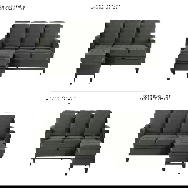 Dorel Home Strummer Reversible Sectional Sofa Green