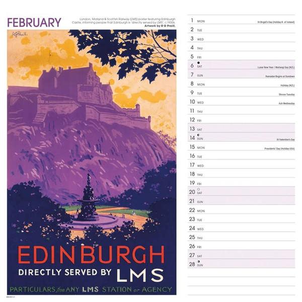 National Railway Museum, Scotland Poster Art Calendar 2027, Wall Calendars, Month To View, Travel, Gift