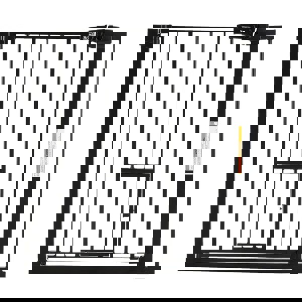 Pet Safety Gate Stair Pressure Fit with Lockable Cat Flap Pet Gates Living and Home