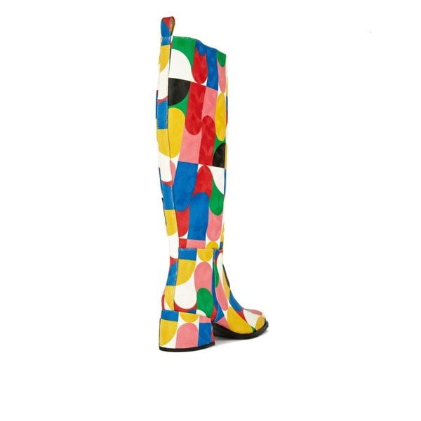 Embassy London GoGo - Groovy - Women's Italian leather block heel colourful long boot