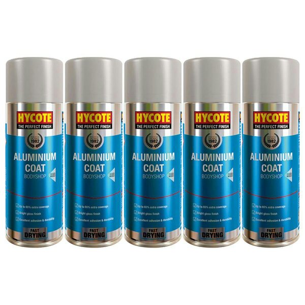 Hycote 5X Hycote Bodyshop Alumnium Coat Spray Paint 400ml