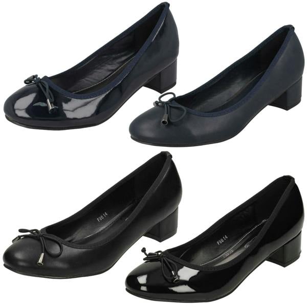 Spot On Ladies Spot On Mid Heel Court Shoes F9814