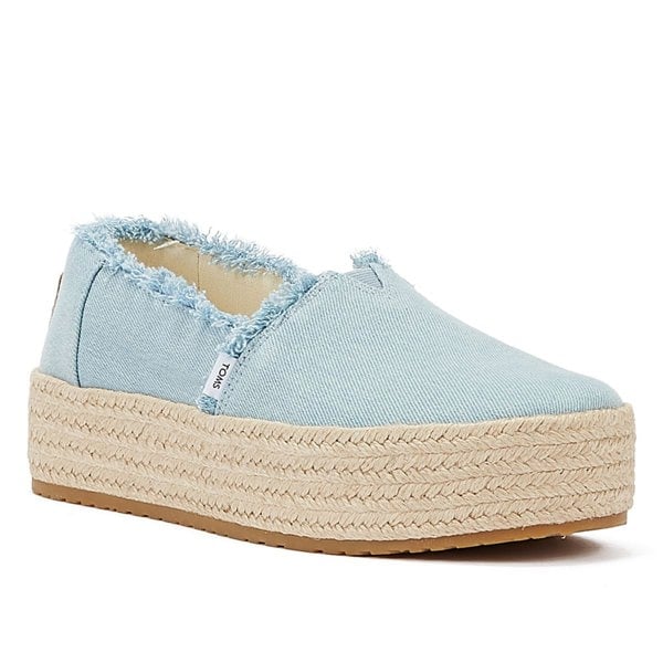 TOMS Washed Denim Valcia Pastel Blue Women's Blue Espadrilles