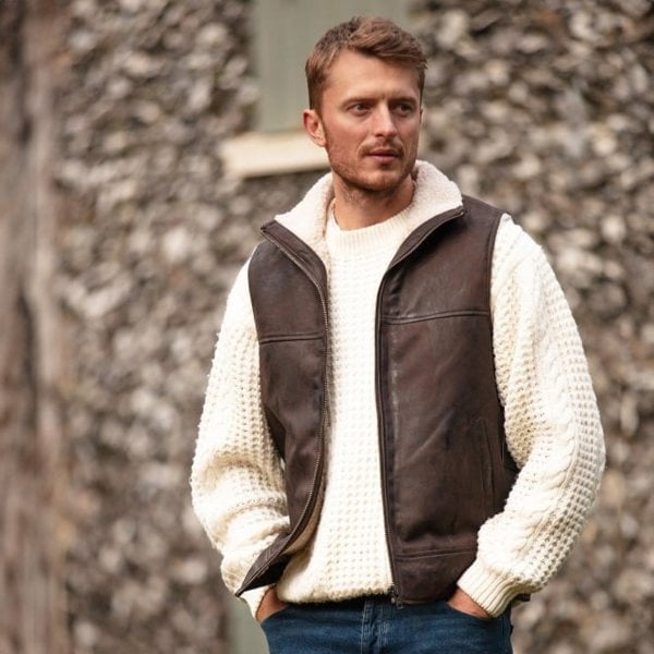 Ashwood Men's Leather Waistcoat : Sigma