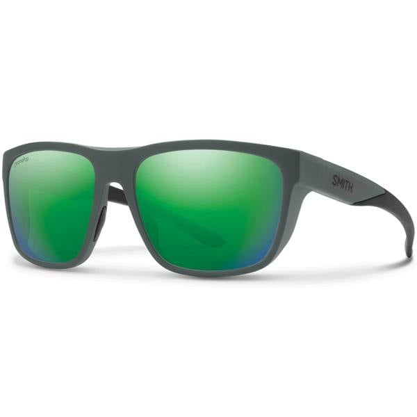 Smith Sunglasses Barra RIW UI Matte Grey ChromaPop Polarized Green Mirror