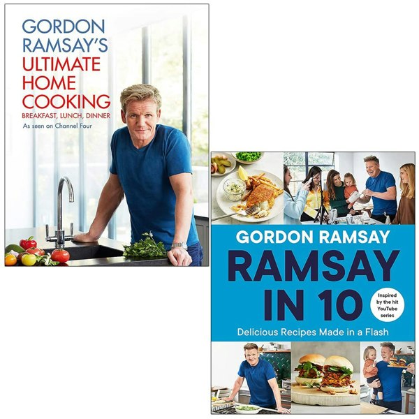 Gordon Ramsay 2 Book Set (Ultimate Home Cooking, Ramsay In 10 Delicious Recipes Made In A Flash)