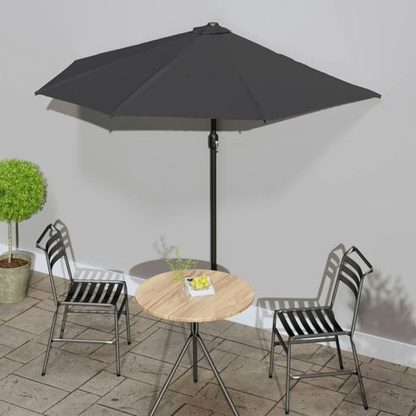 Berkfield Balcony Parasol with Aluminium Pole Anthracite 270x144 cm Half