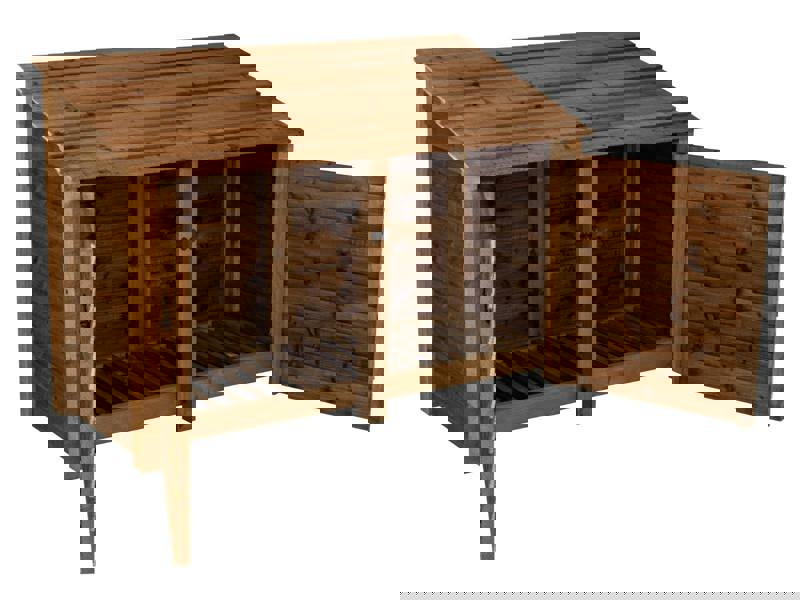 Arbor Garden Solutions Wooden Log Store with Doors W-187cm, H-126cm or 180cm, D-88cm - Brown Finish