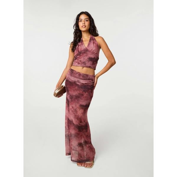 Pink Vanilla Moody Mesh Halter Top