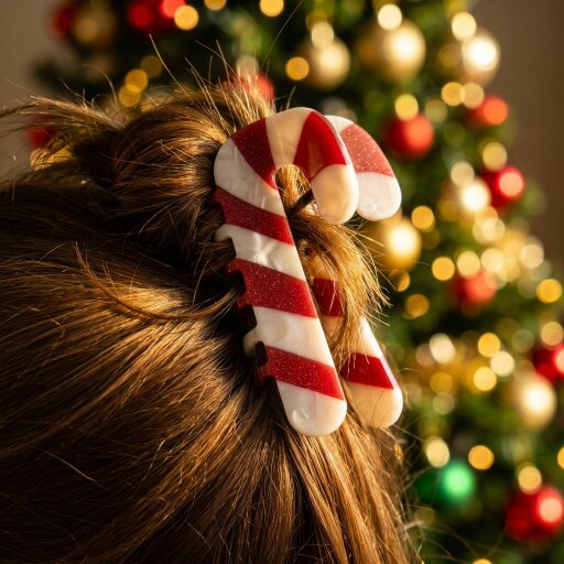 Gold Trip Candy Cane Claw Clip