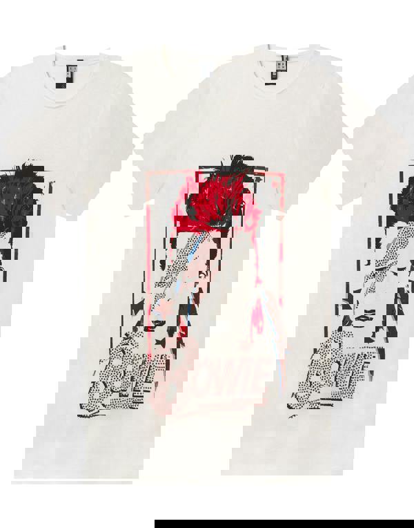 Amplified Clothing Mens White David Bowie Short Sleeved T-Shirt