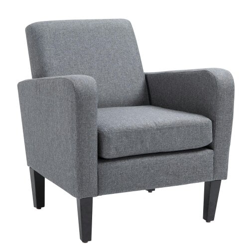 Wyld Haus Notayo Grey Fabric Modern Accent Chair With Black Legs
