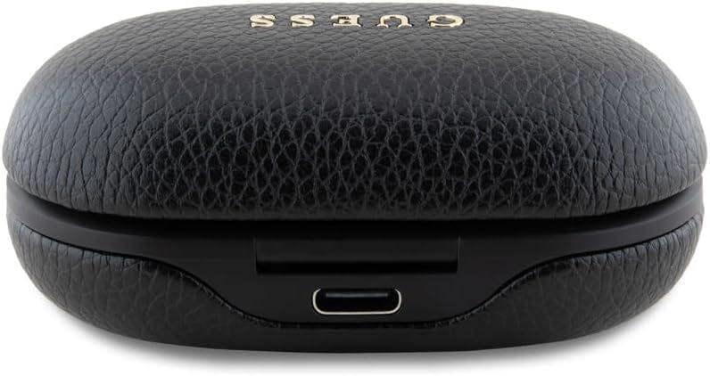 Guess PU Grained ENC TWS Wireless Earphones Black - GUTWSPGTSPSK