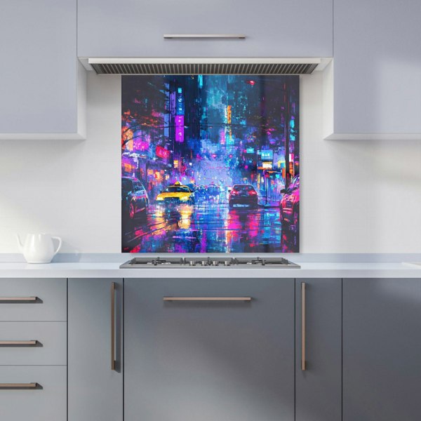 Warren Reed New York City Traffic Digital Art Glass Kitchen Splashback - 00008