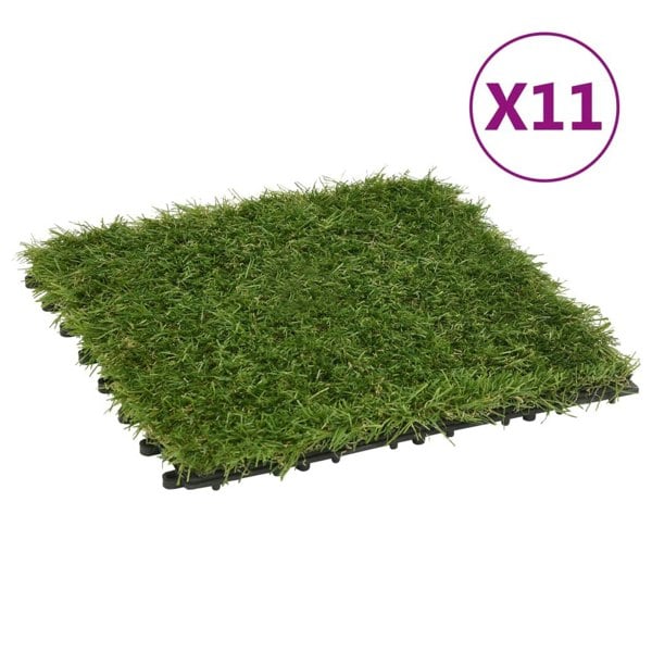 Berkfield Artificial Grass Tiles 11 pcs Green 30x30 cm