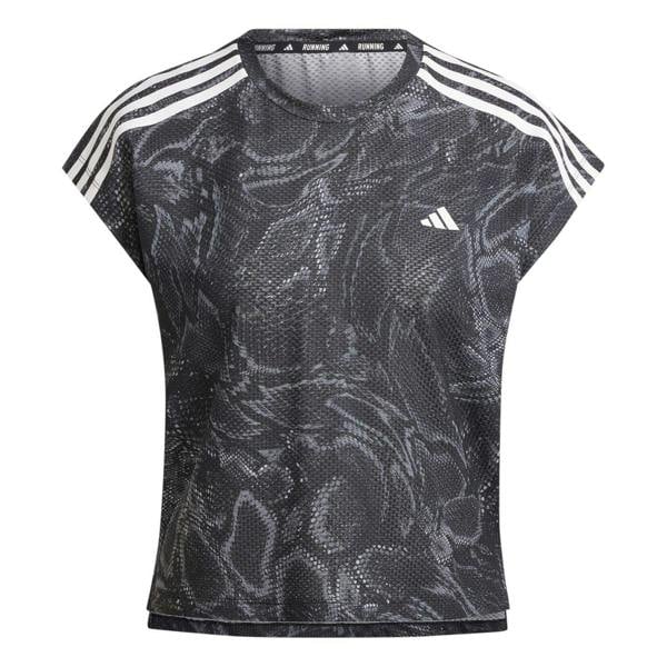 Adidas Womens/Ladies Snake Print Aeroready Running T-Shirt - Black - 