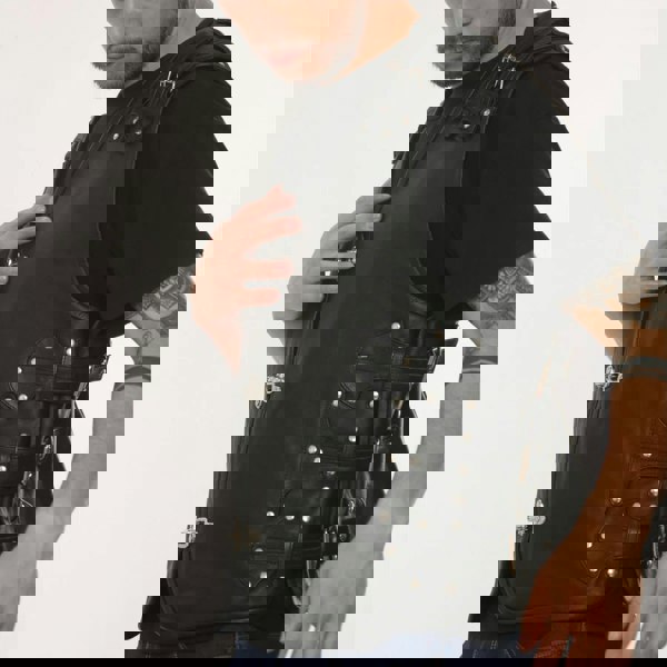 Leather Company Men's Leather Motorcycle Vest Black Biker Waistcoat