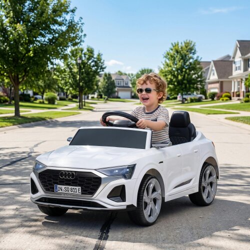 AIYAPLAY Audi Q8 etron Sportback Licensed 12V Kids Electric Car with Remote - White