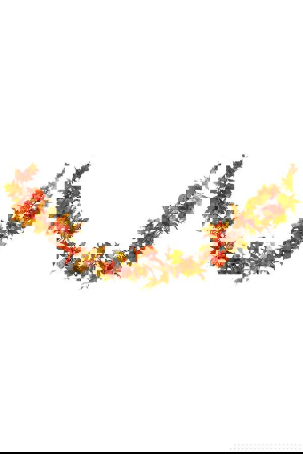 Living and Home 1.8M Artificial Autumn Maple Leaf Pumpkin Vine Garland With Lights