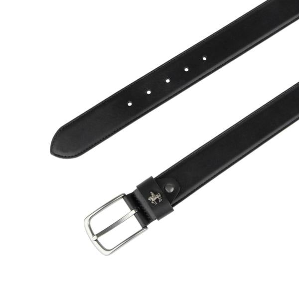 Embassy London James - Black - Men's Leather Belt with gunmetal hardware