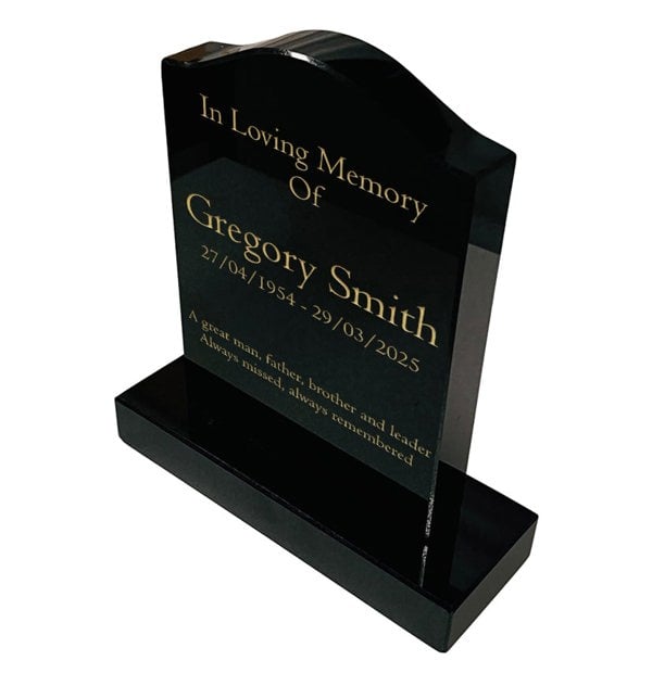 Memorials Direct Granite Memorial Ogee Headstone – Small Size- Free Personalised Engraving