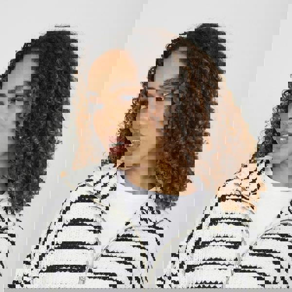 Brave Soul Cream Half Zip Striped Fisherman Knit Jumper - Cream Image 4