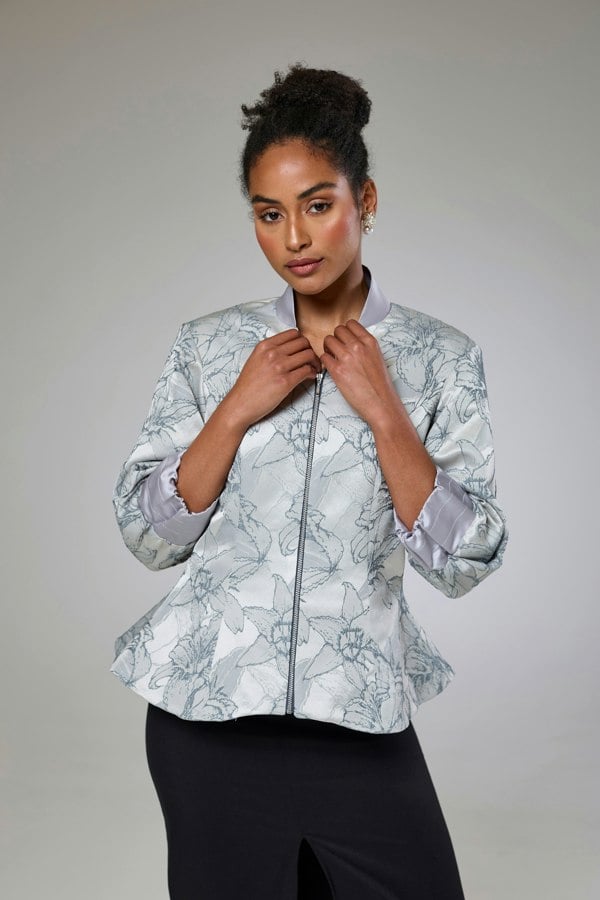 Isha's Timeless collection Twilight Flora Fitted Jacket Blouse